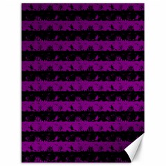 Zombie Purple And Black Halloween Nightmare Stripes  Canvas 12  X 16  by PodArtist