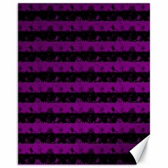 Zombie Purple And Black Halloween Nightmare Stripes  Canvas 16  X 20  by PodArtist