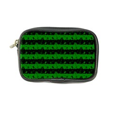 Alien Green And Black Halloween Nightmare Stripes  Coin Purse by PodArtist