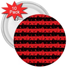 Donated Kidney Pink And Black Halloween Nightmare Stripes  3  Buttons (10 Pack)  by PodArtist