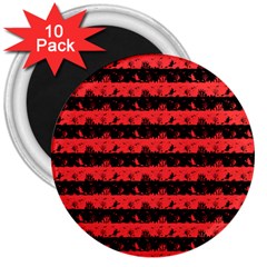 Donated Kidney Pink And Black Halloween Nightmare Stripes  3  Magnets (10 Pack)  by PodArtist