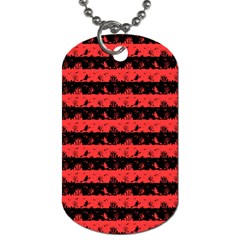 Donated Kidney Pink And Black Halloween Nightmare Stripes  Dog Tag (one Side) by PodArtist