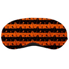 Dark Pumpkin Orange And Black Halloween Nightmare Stripes  Sleeping Masks by PodArtist