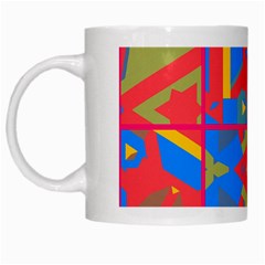 Colorful Shapes In Tiles                                                   White Mug by LalyLauraFLM