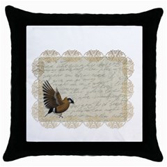 Tag Bird Throw Pillow Case (black) by vintage2030