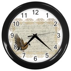 Tag Bird Wall Clock (black) by vintage2030