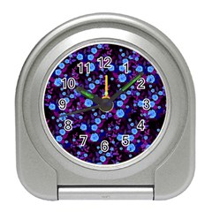 Purple Blue  Roses Travel Alarm Clock by snowwhitegirl