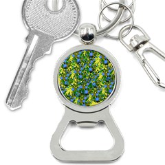 Blue Luminescent Roses Yellow Bottle Opener Key Chains by snowwhitegirl