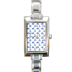 Vintage Face Anchor Blue Rectangle Italian Charm Watch by snowwhitegirl