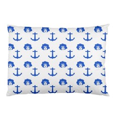 Vintage Face Anchor Blue Pillow Case by snowwhitegirl