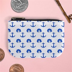 Vintage Face Anchor Blue Mini Coin Purse by snowwhitegirl