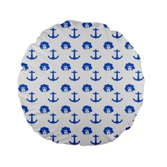 Vintage Face Anchor Blue Standard 15  Premium Flano Round Cushions by snowwhitegirl