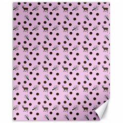 Pink Deer Pattern Canvas 16  X 20  by snowwhitegirl