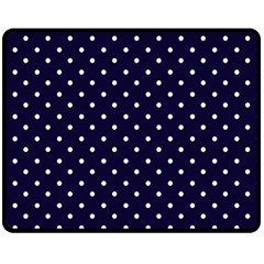 Little  Dots Navy Blue Fleece Blanket (medium)  by snowwhitegirl