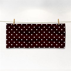 Little  Dots Maroon Hand Towel by snowwhitegirl