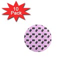 Retro Typewriter Pink Pattern 1  Mini Magnet (10 pack)  Front