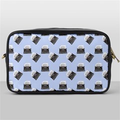 Retro Typewriter Blue Pattern Toiletries Bag (one Side) by snowwhitegirl