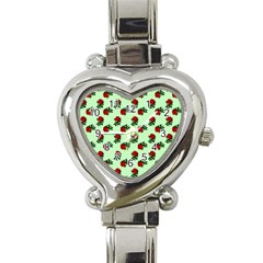 Red Roses Green Heart Italian Charm Watch by snowwhitegirl