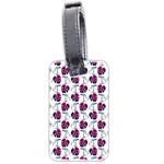 Flamingo Leaf Patttern Blue Luggage Tags (Two Sides) Back