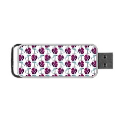 Flamingo Leaf Patttern Blue Portable Usb Flash (one Side) by snowwhitegirl