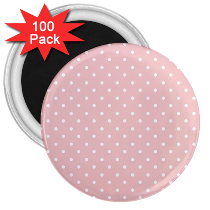 Little  Dots Pink 3  Magnets (100 pack)