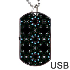 Embroidery Paisley Black Dog Tag Usb Flash (one Side) by snowwhitegirl