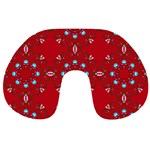 Embroidery Paisley Red Travel Neck Pillows Front