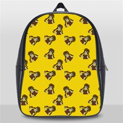 Girl With Popsicle Yello School Bag (large) by snowwhitegirl