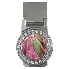 Pink Leaves Money Clips (cz)  by snowwhitegirl