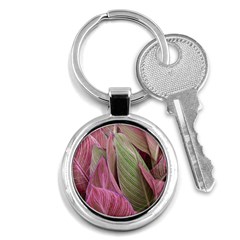 Pink Leaves Key Chains (round)  by snowwhitegirl