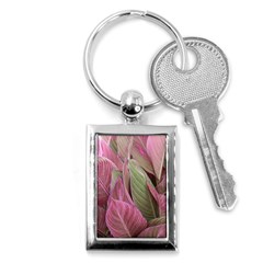 Pink Leaves Key Chains (rectangle)  by snowwhitegirl