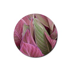 Pink Leaves Rubber Round Coaster (4 Pack)  by snowwhitegirl