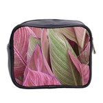 Pink Leaves Mini Toiletries Bag (Two Sides) Back