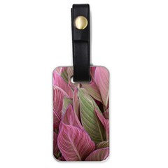 Pink Leaves Luggage Tags (one Side)  by snowwhitegirl