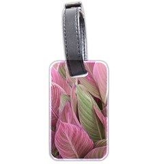 Pink Leaves Luggage Tags (two Sides) by snowwhitegirl