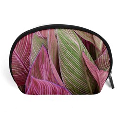 Pink Leaves Accessory Pouch (large) by snowwhitegirl