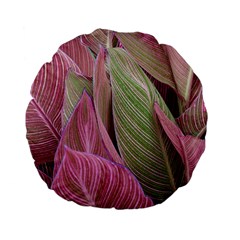 Pink Leaves Standard 15  Premium Flano Round Cushions by snowwhitegirl