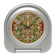 Flower Wreaths And Ornate Sweet Fauna Travel Alarm Clock by pepitasart