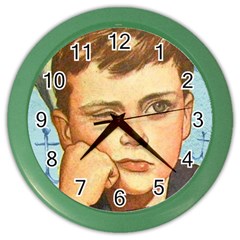 Retro Boy Color Wall Clock by vintage2030