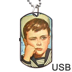 Retro Boy Dog Tag Usb Flash (one Side) by vintage2030