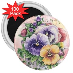 Lowers Pansy 3  Magnets (100 Pack) by vintage2030