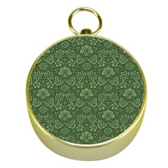 Damask Green Gold Compasses by vintage2030