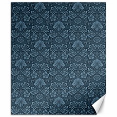 Damask Blue Canvas 8  X 10  by vintage2030