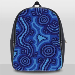 Aboriginal Art - Blue Campsites School Bag (xl) by hogartharts