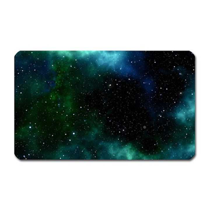 Galaxy Sky Blue Green Magnet (Rectangular)