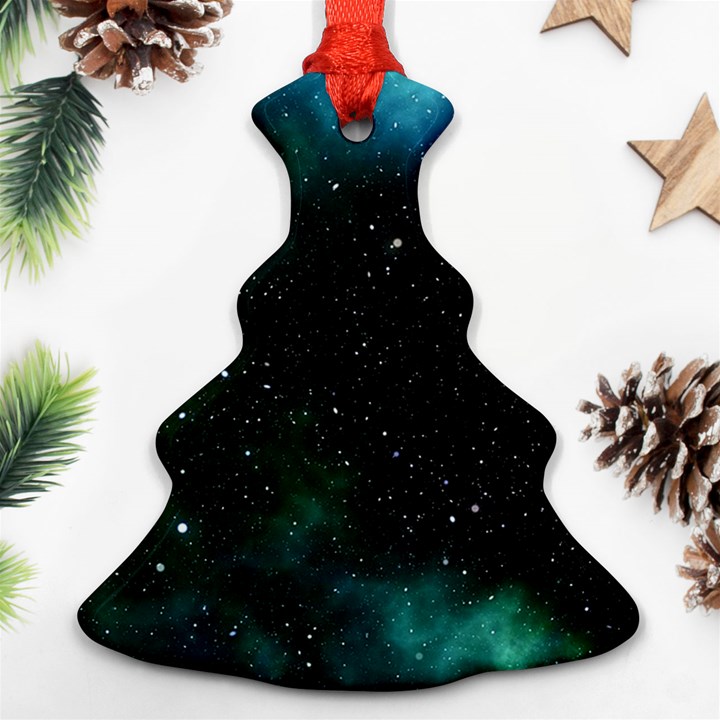 Galaxy Sky Blue Green Ornament (Christmas Tree) 