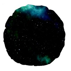 Galaxy Sky Blue Green Large 18  Premium Flano Round Cushions by snowwhitegirl