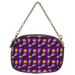 Halloween Skeleton Pumpkin Pattern Purple Chain Purse (two Sides) by snowwhitegirl