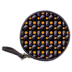 Halloween Skeleton Pumpkin Pattern Black Classic 20-cd Wallets by snowwhitegirl