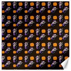 Halloween Skeleton Pumpkin Pattern Brown Canvas 12  X 12  by snowwhitegirl